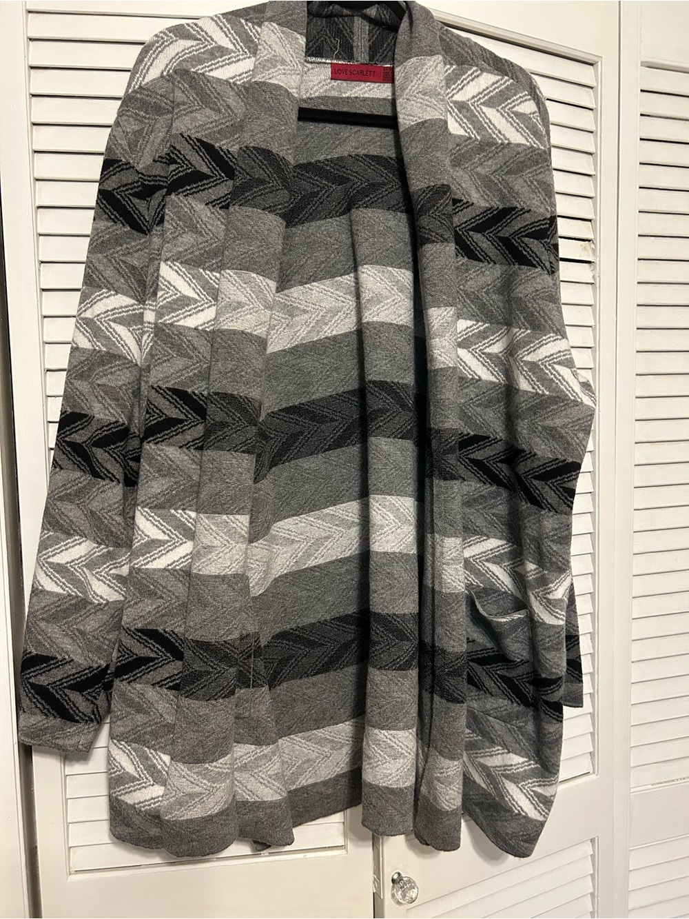 Scarlett Gray Black White Patterned Cardigan